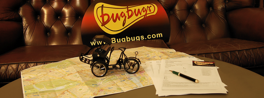 Ephemeral objects on a table representing rider information at Bugbugs